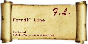 Forró Lina névjegykártya